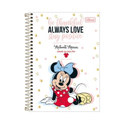 Caderno Tilibra Espiral Capa Dura 1/4 Minnie 80 Folhas Capas Diversas - Item Sortido