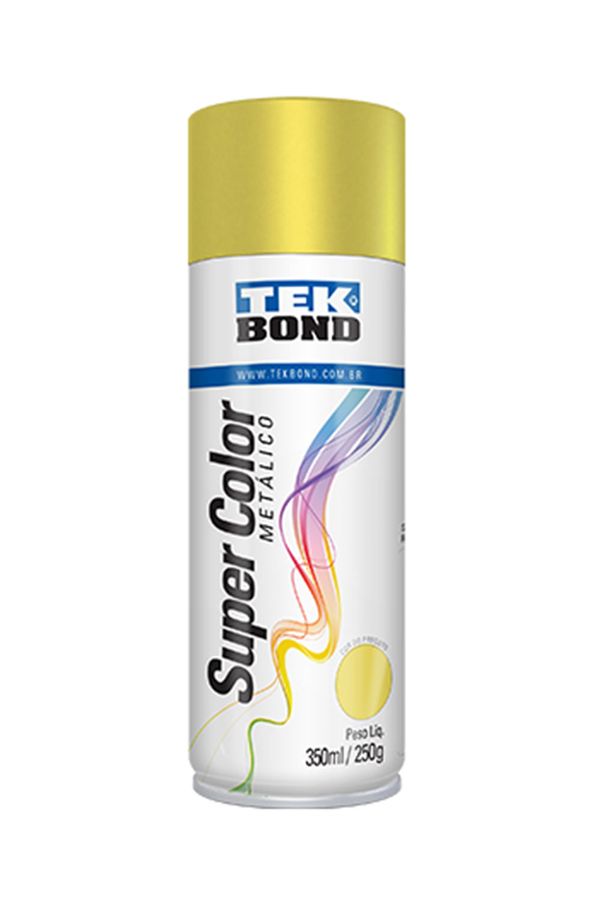 Tinta Acrílica Spray Super Color 350ml/250g Ouro Metálico