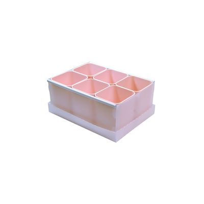 Caixa Organizadora Dello com 6 Divisórias Rosa 24,5x17,5x10,2cm