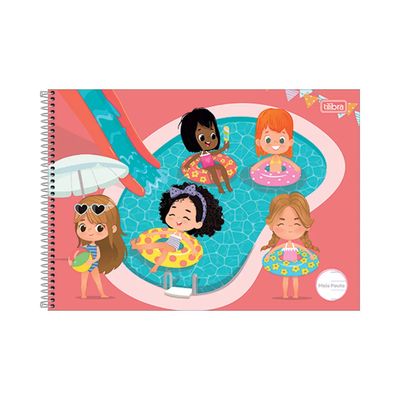 Caderno Cartografia Tilibra Espiral Capa Dura Meia Pauta Sapeca Menina 40 Folhas Capas Diversas