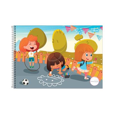 Caderno Cartografia Tilibra Espiral Capa Dura Meia Pauta Sapeca Menina 40 Folhas Capas Diversas