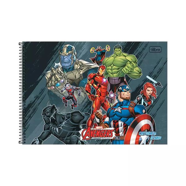 Caderno Cartografia Tilibra Espiral Capa Dura Avengers 80 Folhas Capas Diversas - Item Sortido