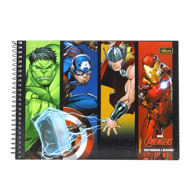 Caderno Cartografia Tilibra Espiral Capa Dura Avengers 80 Folhas Capas Diversas - Item Sortido