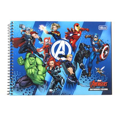 Caderno Cartografia Tilibra Espiral Capa Dura Avengers 80 Folhas Capas Diversas - Item Sortido