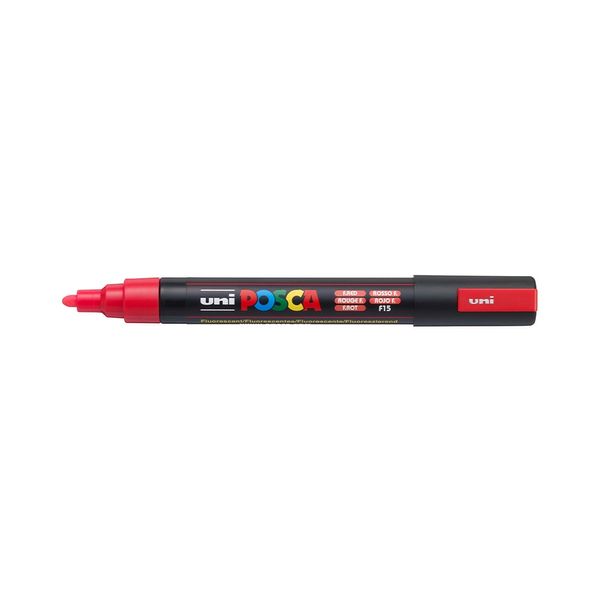 Caneta Permanente Posca Uniball 5M Vermelha Fluorescente