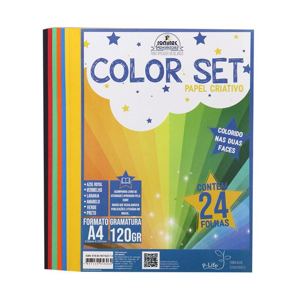 Papel Color Set Romitec A4 Colors com 24 Folhas e Livro de Atividades 210x297mm 120g Papel Color Set Romitec A4 Colors com 24 Folhas e Livro de Atividades 210x297mm 120g