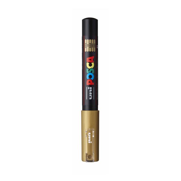 Marcador Multiuso Uniball Artes Posca Ponta Fina Ouro 0.7mm