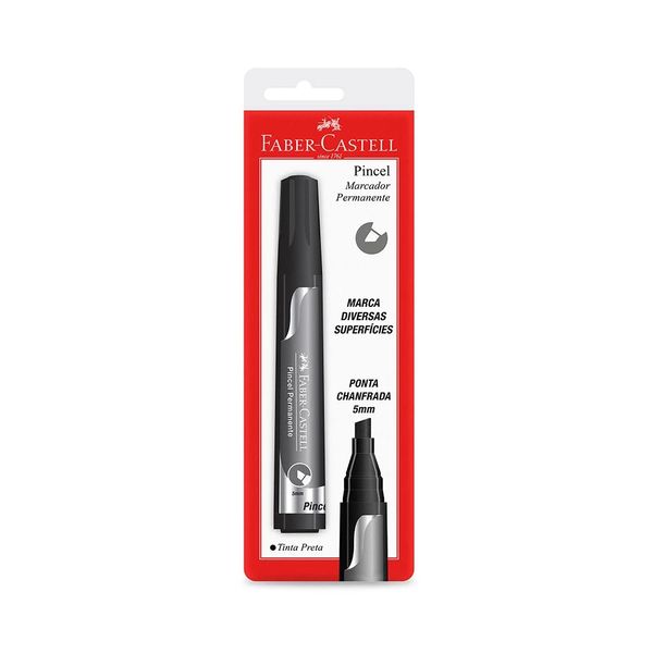 Marcador Permanente Faber-Castell Pincel Atômico Preto
