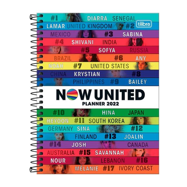 Agenda Planner Tilibra Espiral Capa Dura Now United Capas Diversas - Item Sortido
