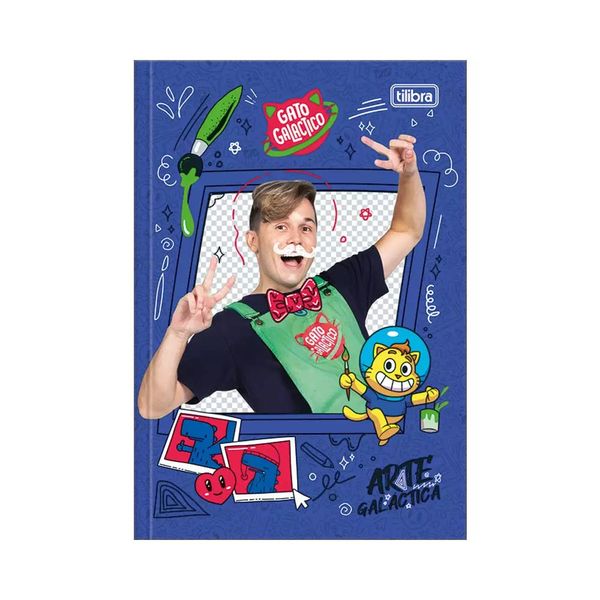 Caderno Brochura Tilibra Capa Dura 1/4 Gato Galáctico  Capas Diversas - Item Sortido