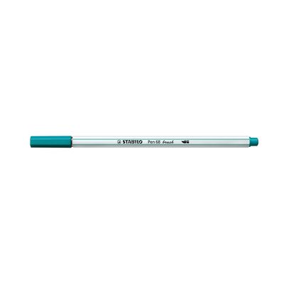 Caneta Hidrográfica Stabilo Pen 68 Brush Aquarelável Azul Turqueza