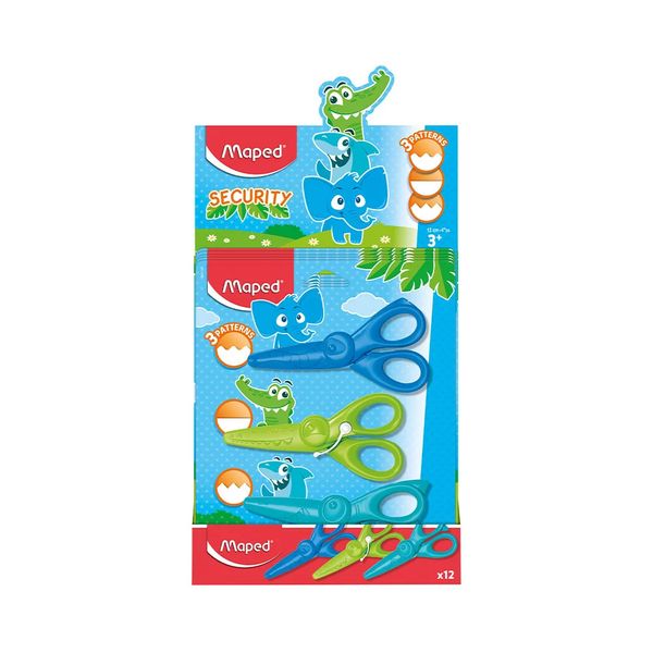 Tesoura Escolar Maped Corte Criativo Kidicraft Security 12cm com 3 Unidades