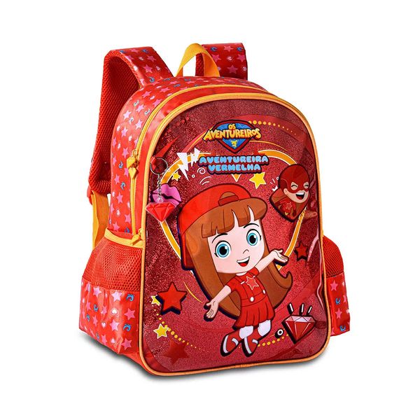 Mochila Infantil Up Giovanna Aventureira Vermelha 16