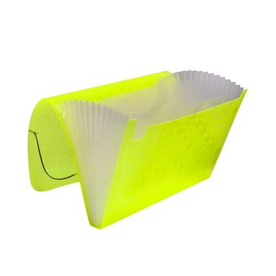 Pasta Sanfonada Dac A4 Bubble Neon Amarelo com 12 Divisórias 23x33,2cm