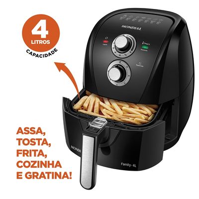 Fritadeira Elétrica Air Fryer Mondial AFN-40-Le Black 4L Preta - 220V