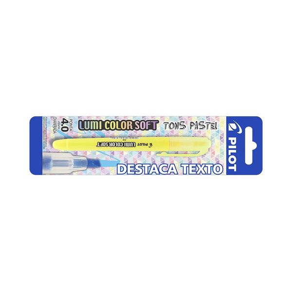 Marcador de Texto Pilot Lumi Color Soft Ponta Chanfrada Amarelo Pastel 4.0mm