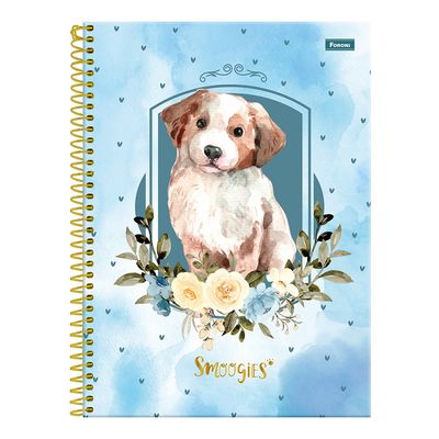 Caderno Universitário Foroni Smoogies Pets 1 Matéria 80 Folhas Capas Diversas - Item Sortido