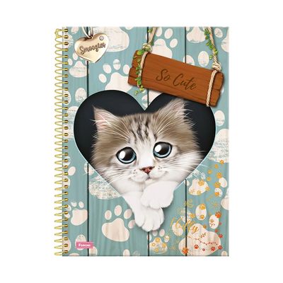 Caderno Universitário Foroni Smoogies Pets 1 Matéria 80 Folhas Capas Diversas - Item Sortido