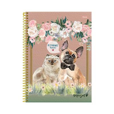 Caderno Universitário Foroni Smoogies Pets 1 Matéria 80 Folhas Capas Diversas - Item Sortido