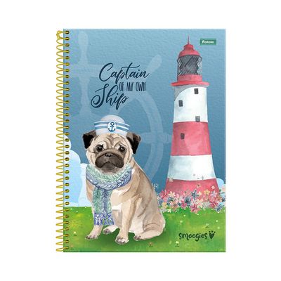 Caderno Universitário Foroni Smoogies Pets 1 Matéria 80 Folhas Capas Diversas - Item Sortido