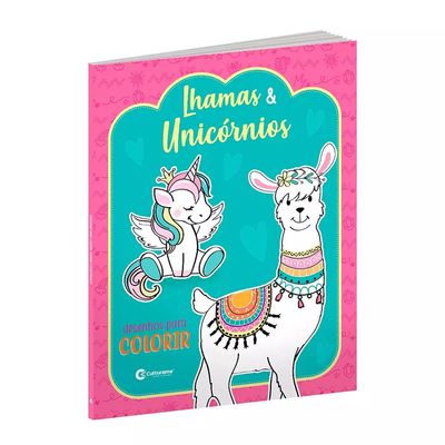 Livro Infantil Culturama Lhamas e Unicórnio Desenhos para Colorir
