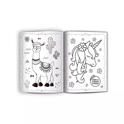 Livro Infantil Culturama Lhamas e Unicórnio Desenhos para Colorir