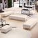 Kit 02 Puffs Decorativo Sala de Estar Bali W01 Pés Palito 170x60cm Suede Bege  - Lyam Decor