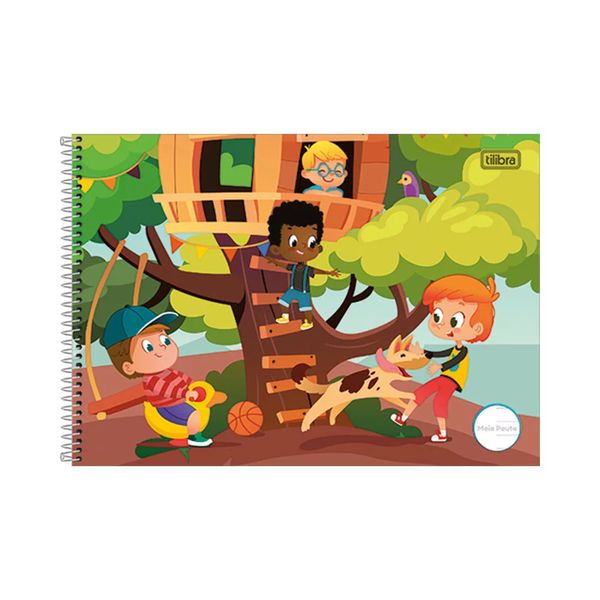 Caderno Cartografia Tilibra Espiral Capa Dura Meia Pauta Sapeca Menino 40 Folhas Capas Diversas