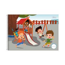 Caderno Cartografia Tilibra Espiral Capa Dura Meia Pauta Sapeca Menino 40 Folhas Capas Diversas