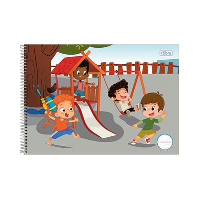 Caderno Cartografia Tilibra Espiral Capa Dura Meia Pauta Sapeca Menino 40 Folhas Capas Diversas