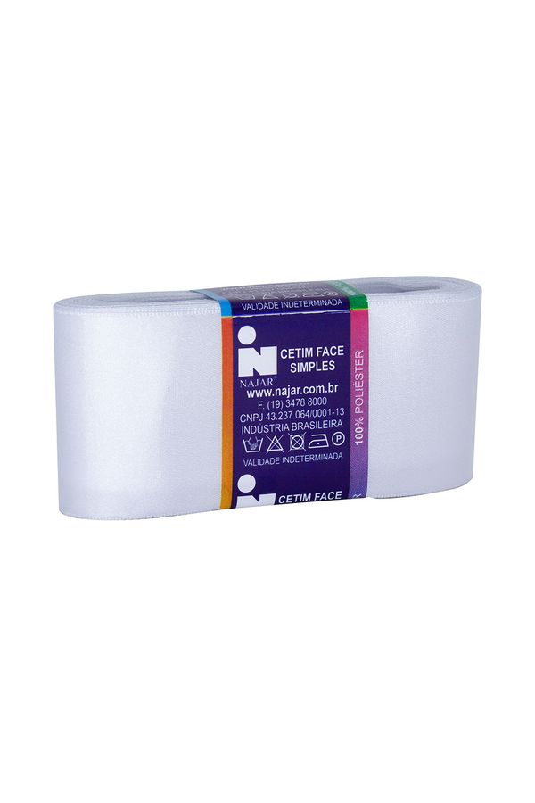 Fita de Cetim Nº12 50mm Peça com 10m Branca