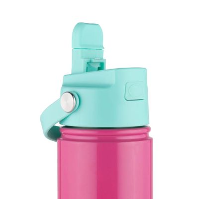 Garrafa Térmica Kids Com Canudo Rosa 500ml U / Rosa