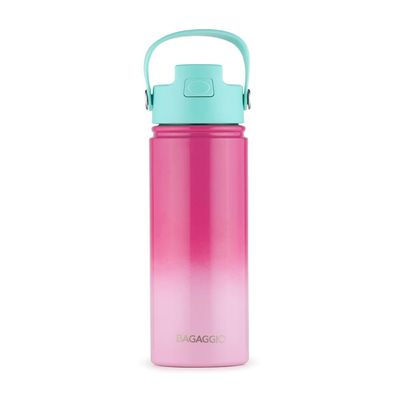 Garrafa Térmica Kids Com Canudo Rosa 500ml U / Rosa