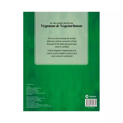 Livro Culturama As Melhores Receitas Veganas e Vegetarianas