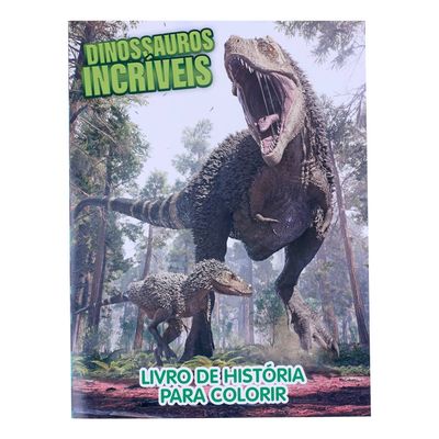 Livro Infantil Dcl Super Color para Ler e Colorir Pack Dinossauros