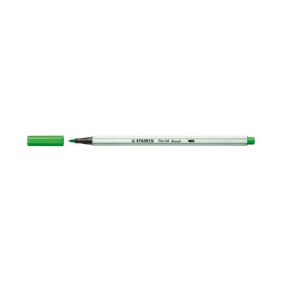 Caneta Hidrográfica Stabilo Pen 68 Brush Aquarelável Verde Claro Maçã