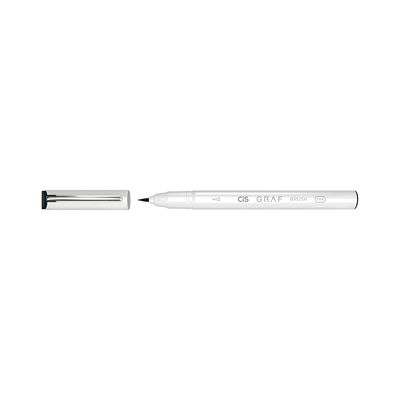 Marcador Artístico Cis Grafia Brush Fine Ponta Pincel Preto