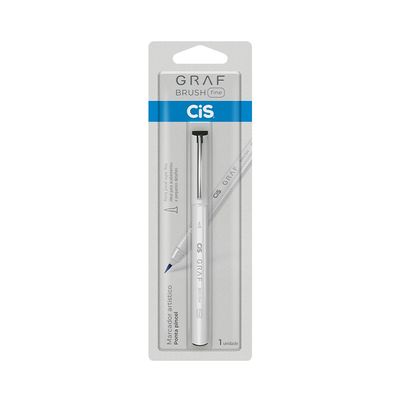 Marcador Artístico Cis Grafia Brush Fine Ponta Pincel Preto