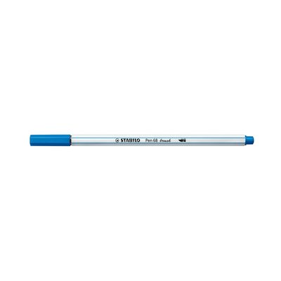 Caneta Hidrográfica Stabilo Pen 68 Brush Aquarelável Azul Royal
