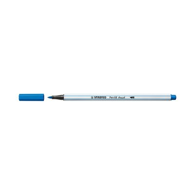 Caneta Hidrográfica Stabilo Pen 68 Brush Aquarelável Azul Royal