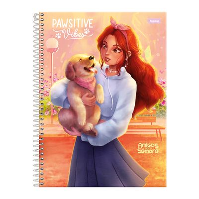 Caderno Universitário Foroni Amigas para Sempre 1 Matéria 80 Folhas Capas Diversas - Item Sortido