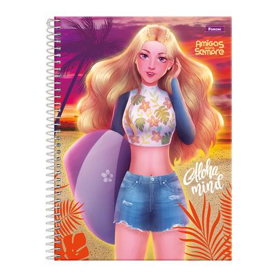 Caderno Universitário Foroni Amigas para Sempre 1 Matéria 80 Folhas Capas Diversas - Item Sortido