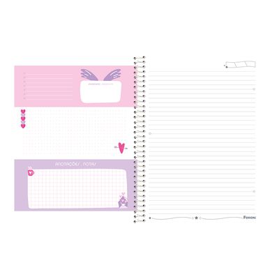 Caderno Universitário Foroni Amigas para Sempre 1 Matéria 80 Folhas Capas Diversas - Item Sortido