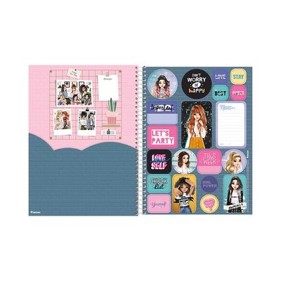 Caderno Universitário Foroni Amigas para Sempre 1 Matéria 80 Folhas Capas Diversas - Item Sortido