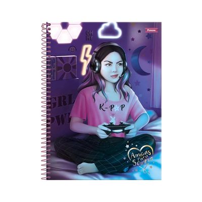 Caderno Universitário Foroni Amigas para Sempre 1 Matéria 80 Folhas Capas Diversas - Item Sortido
