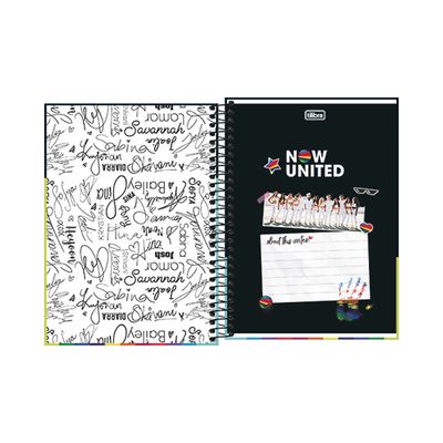 Caderno Espiral Tilibra Capa Dura 1/4 Now United Capas Diversas - Item Sortido