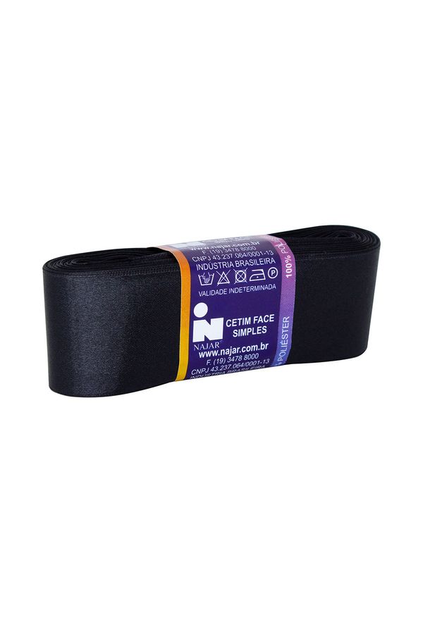 Fita de Cetim Nº09 38mm Peça com 10m Preto
