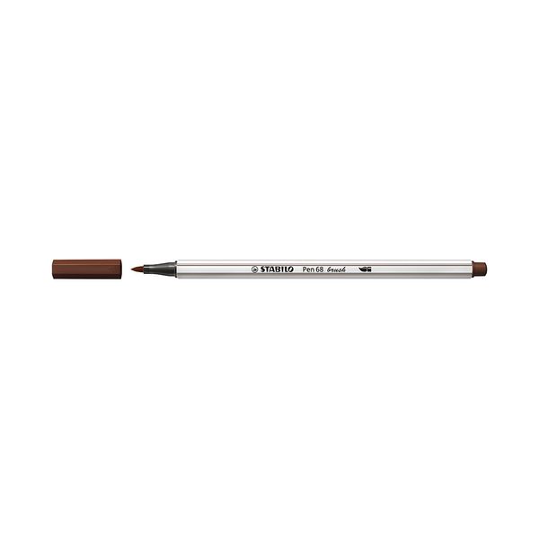 Caneta Hidrográfica Stabilo Pen 68 Brush Aquarelável Marrom Escuro Caneta Hidrográfica Stabilo Pen 68 Brush Aquarelável Marrom Escuro