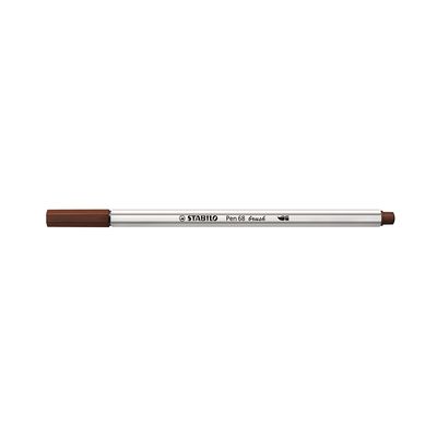 Caneta Hidrográfica Stabilo Pen 68 Brush Aquarelável Marrom Escuro