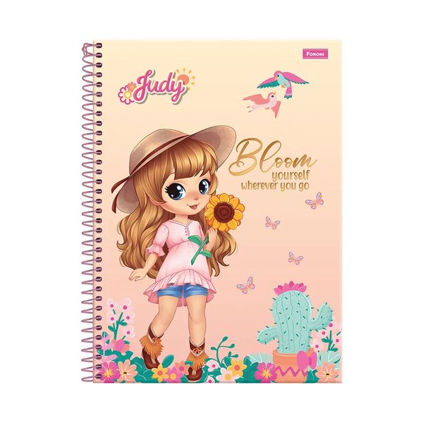 Caderno Universitário Foroni Espiral Judy 10 Matérias 160 Folhas Capas Diversas - Item Sortido
